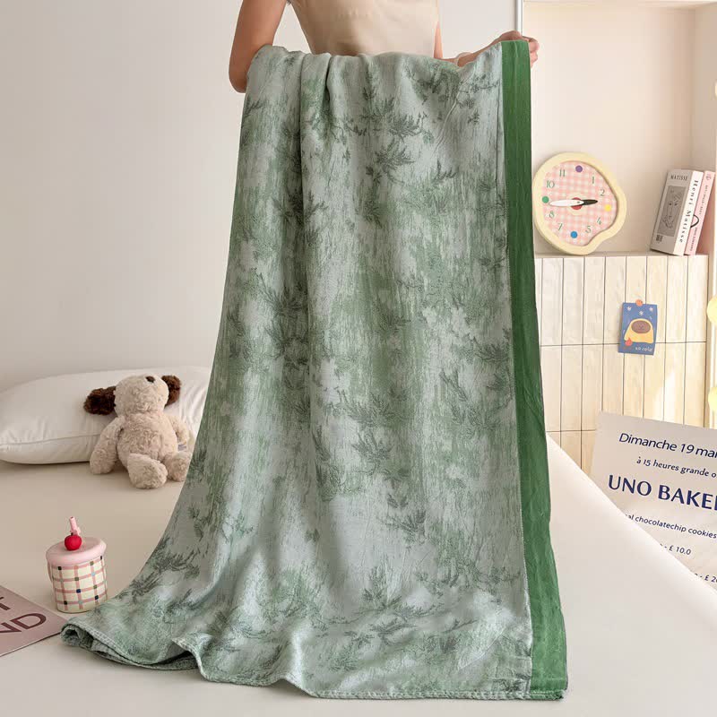 Artistic Botanical Bamboo Fiber Summer Blanket - image 11