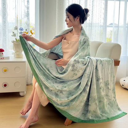 Artistic Botanical Bamboo Fiber Summer Blanket - image 12