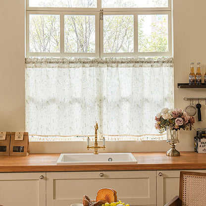 Botanical Leaf Semi-Sheer Short Drapes - image 5