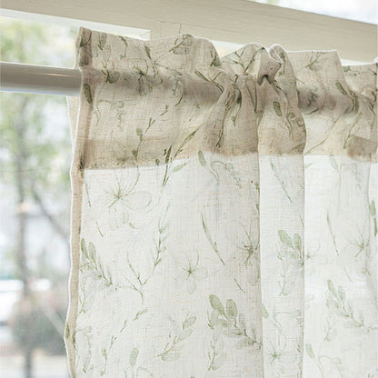 Botanical Leaf Semi-Sheer Short Drapes - image 7