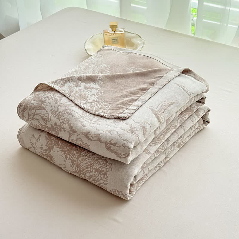 Tree Landscape Bamboo Fiber Blanket - Coffee - 79"W x 90"L - image 4