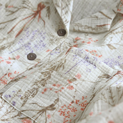 Muted Floral Cotton Gauze Pajama Set - image 6