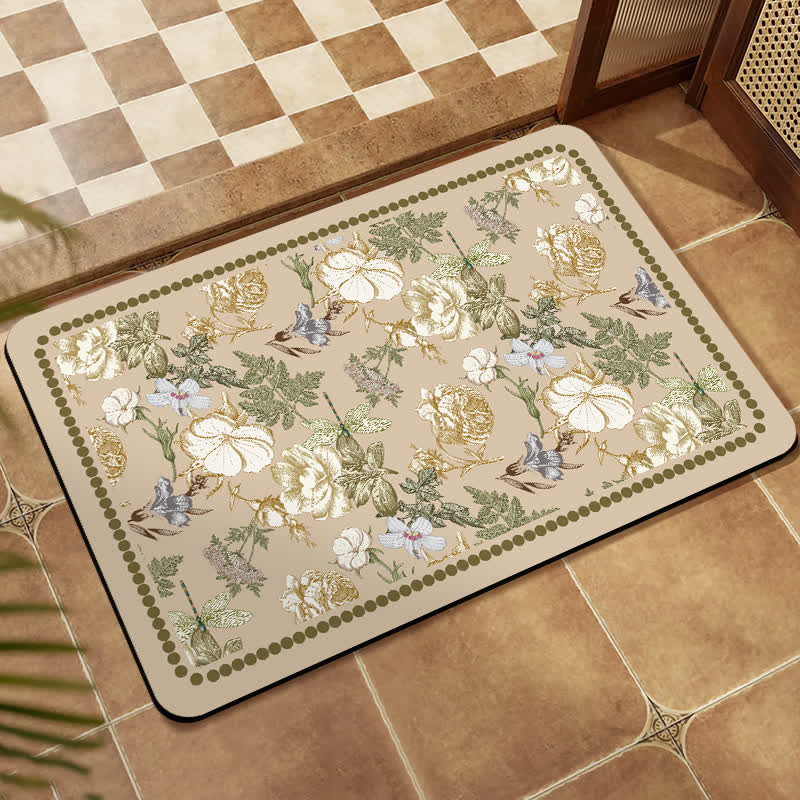 Floral Diatom Mud Quick-Dry Bathroom Mat - Rectangle - 23"W x 35"L - image 4