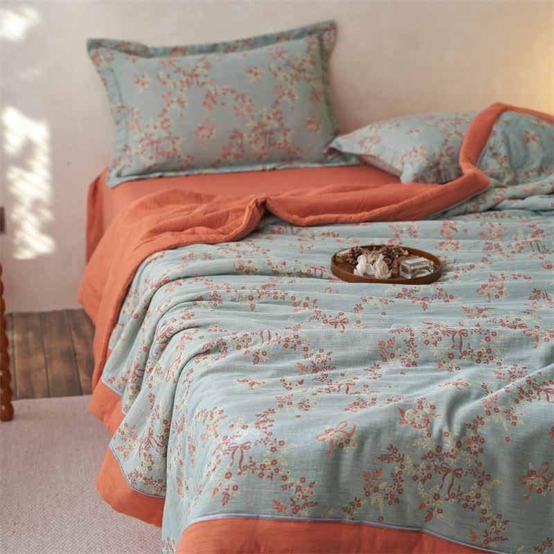 Cotton Gauze Jacquard Floral & Bow Bedding - image 13