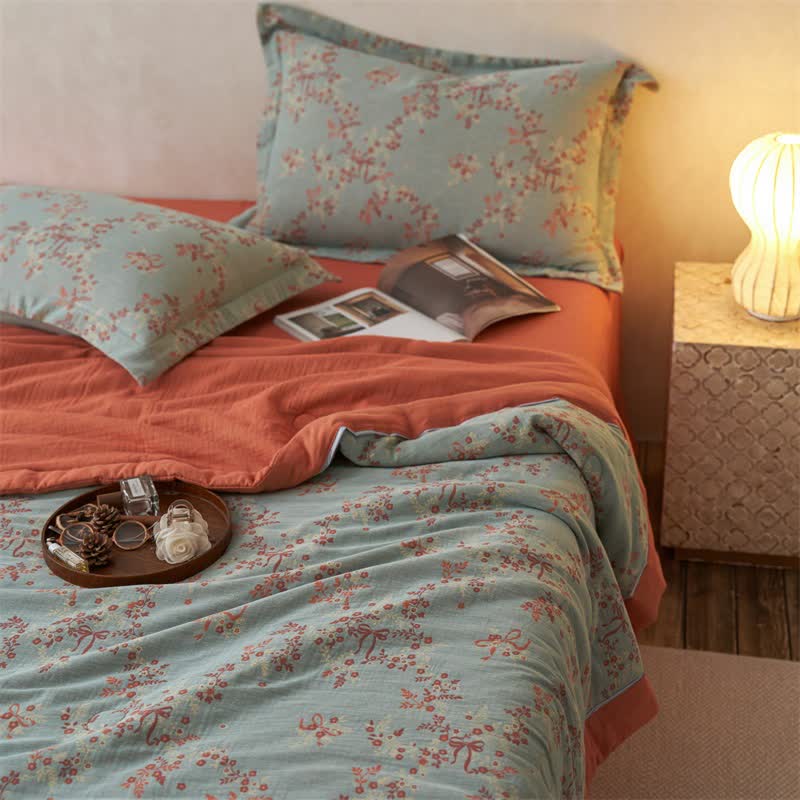 Cotton Gauze Jacquard Floral & Bow Bedding - image 14