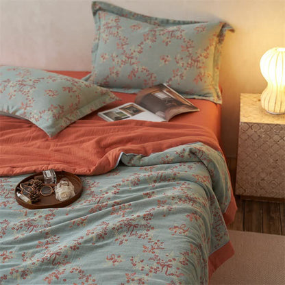 Cotton Gauze Jacquard Floral & Bow Bedding - image 14