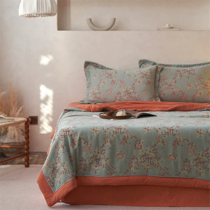 Cotton Gauze Jacquard Floral & Bow Bedding - image 2
