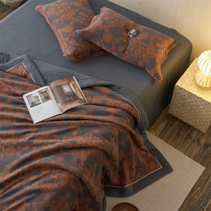 Cotton Gauze Jacquard Vintage Floral Bedding - image 7