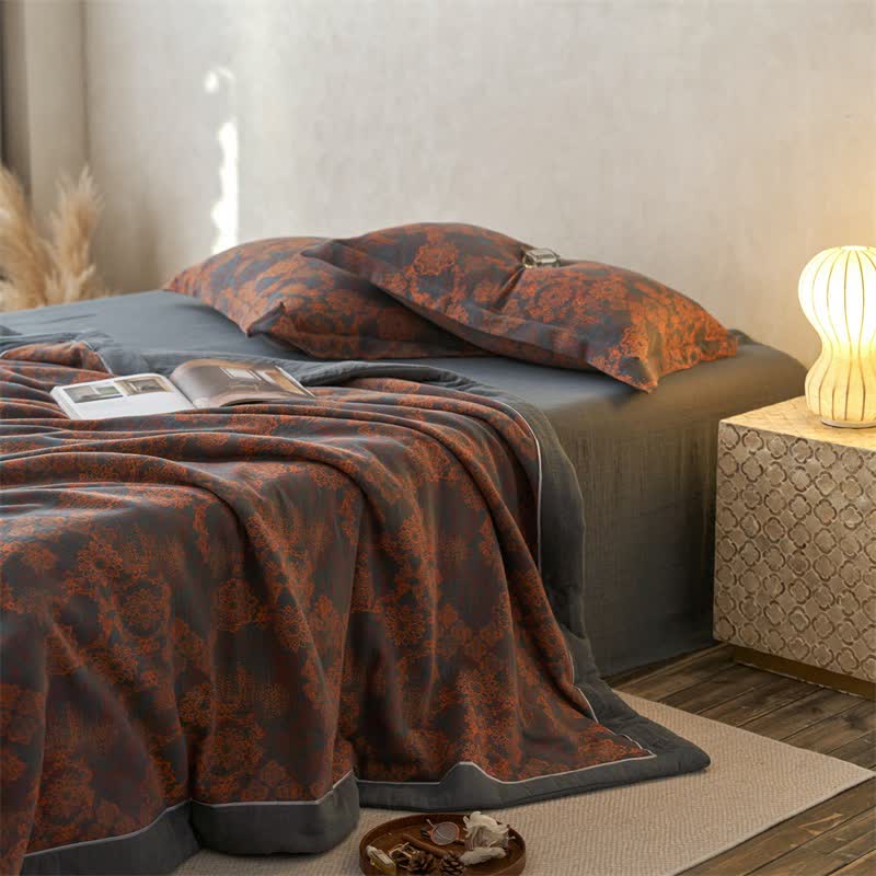Cotton Gauze Jacquard Vintage Floral Bedding - image 1