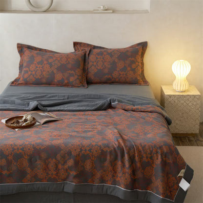 Cotton Gauze Jacquard Vintage Floral Bedding - image 3