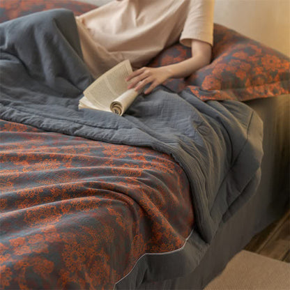 Cotton Gauze Jacquard Vintage Floral Bedding - image 10
