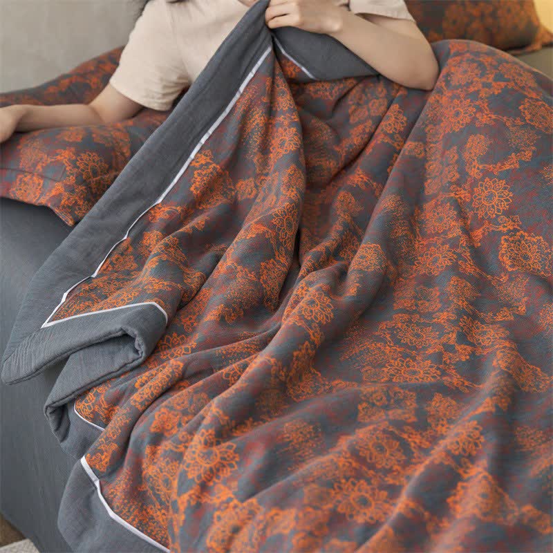 Cotton Gauze Jacquard Vintage Floral Bedding - image 15