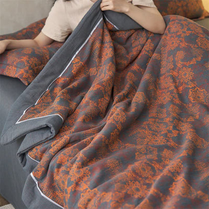 Cotton Gauze Jacquard Vintage Floral Bedding - image 15