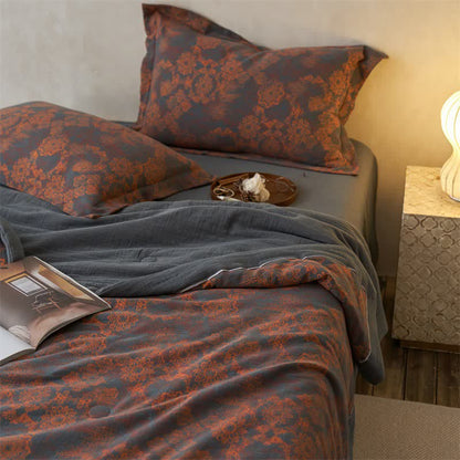 Cotton Gauze Jacquard Vintage Floral Bedding - image 5