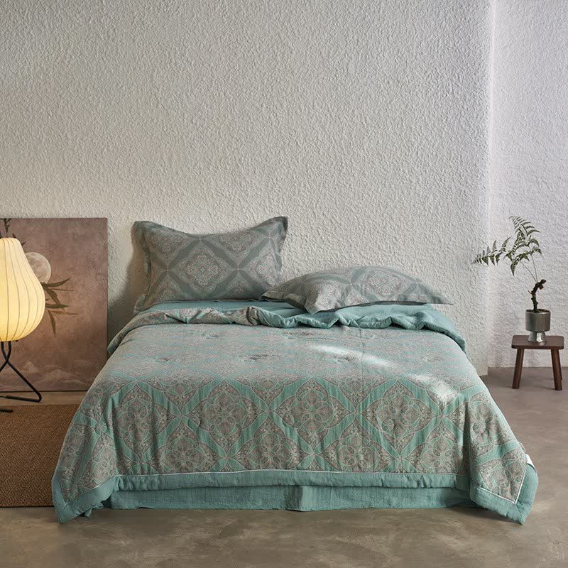 Cotton Gauze Jacquard Vintage Pattern Bedding - Bedding Set - King - image 0