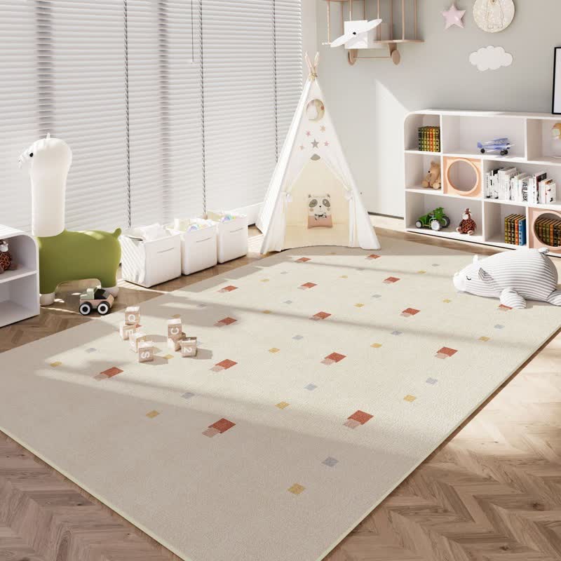 Neutral Pastel Dot Kids Area Rug - 79"W × 138"L - image 0