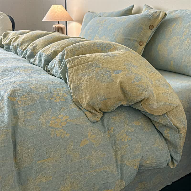 Vintage Botanical Pure Cotton Gauze Bedding(4PCS) - King - image 0