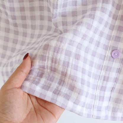 Ruffle Sleeve Gingham Cotton Pajama Set - image 9