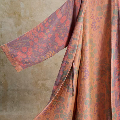Artistic Botanical Cotton Gauze Kimono Robe - image 4