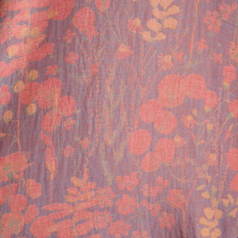 Artistic Botanical Cotton Gauze Kimono Robe - image 7