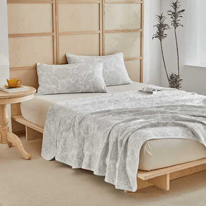 Cotton Simple Peony Jacquard Bedding Set - image 1