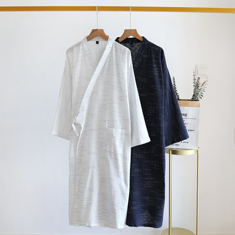 Unisex Cotton Gauze Kimono Lounge Robe - image 0