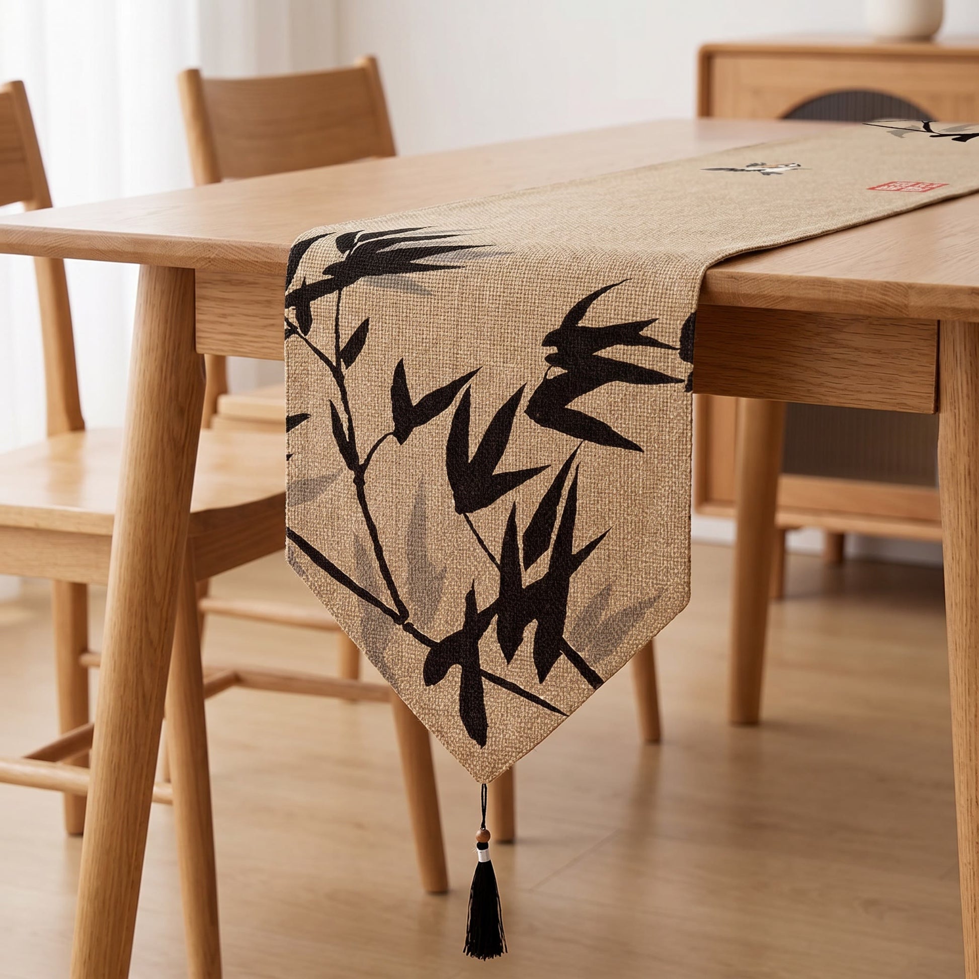 Ink-Wash Bamboo Charm Table Runner - image 3
