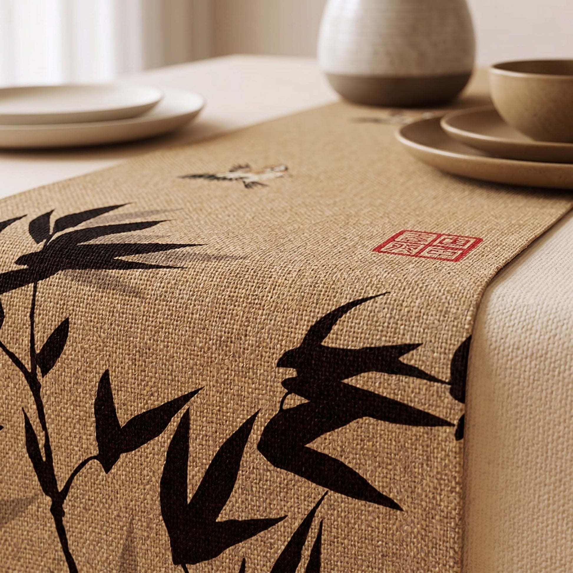 Ink-Wash Bamboo Charm Table Runner - image 4