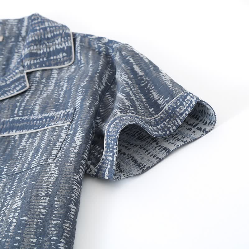Unisex Blue Artistic Cotton Pajama Set - image 2