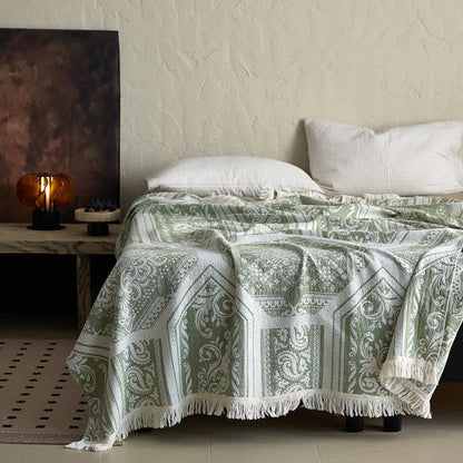 Damask Paisley Pattern Cotton Blanket - image 13