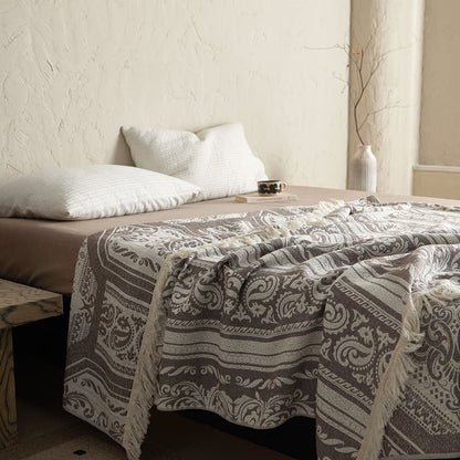 Damask Paisley Pattern Cotton Blanket - image 3