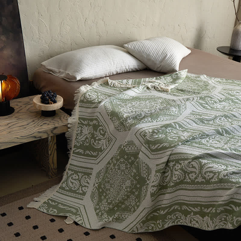 Damask Paisley Pattern Cotton Blanket - image 15