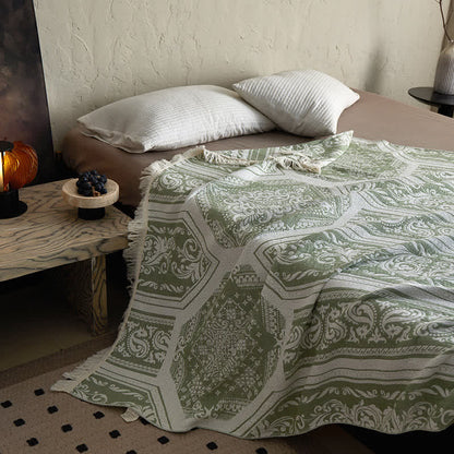 Damask Paisley Pattern Cotton Blanket - image 15
