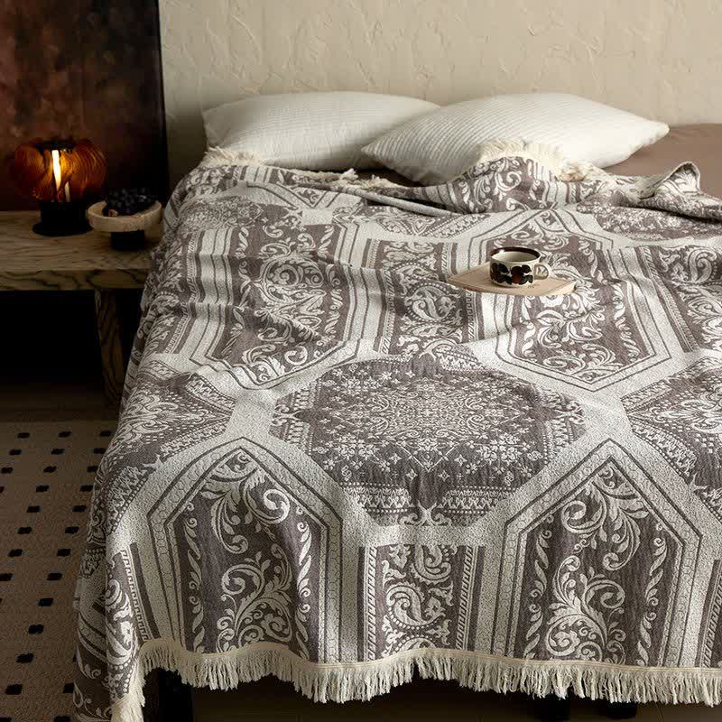 Damask Paisley Pattern Cotton Blanket - image 4