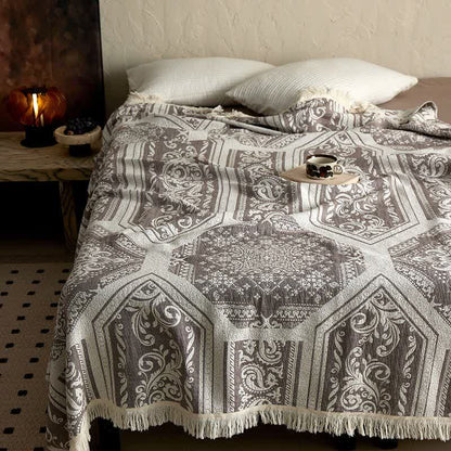 Damask Paisley Pattern Cotton Blanket - image 4