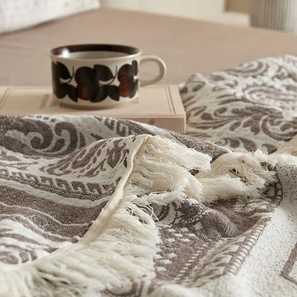 Damask Paisley Pattern Cotton Blanket - image 9