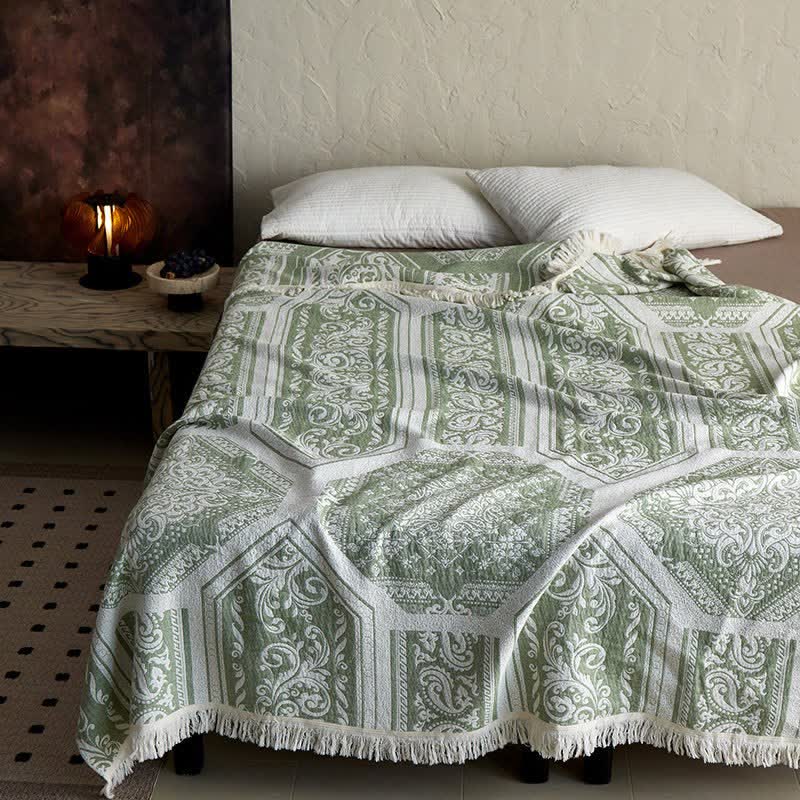 Damask Paisley Pattern Cotton Blanket - image 14