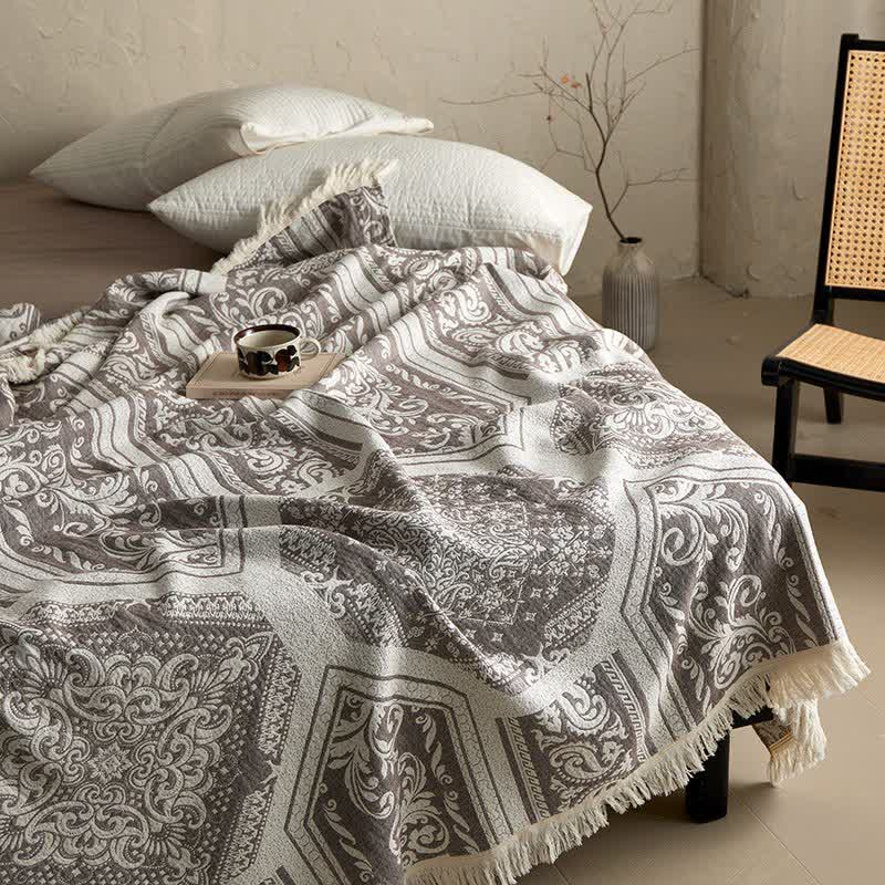 Damask Paisley Pattern Cotton Blanket - image 6