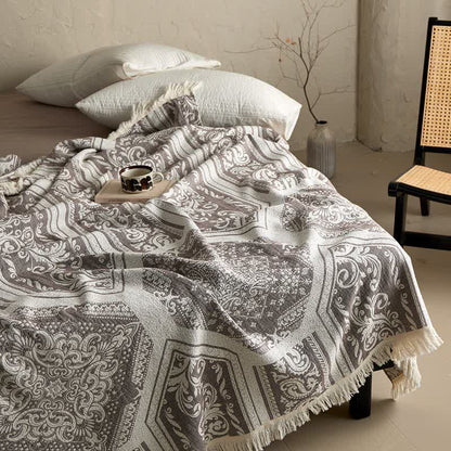 Damask Paisley Pattern Cotton Blanket - image 6