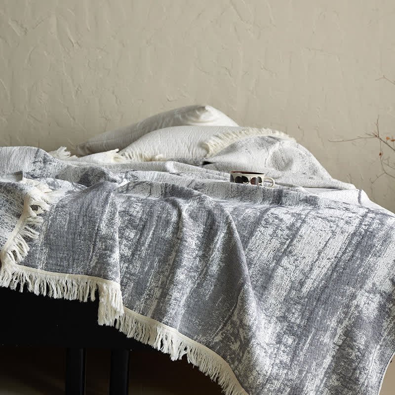 Abstract Ink Style Cotton Gauze Blanket - image 5