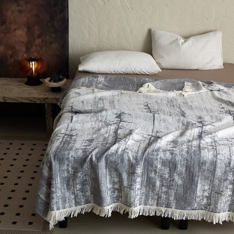 Abstract Ink Style Cotton Gauze Blanket - image 3