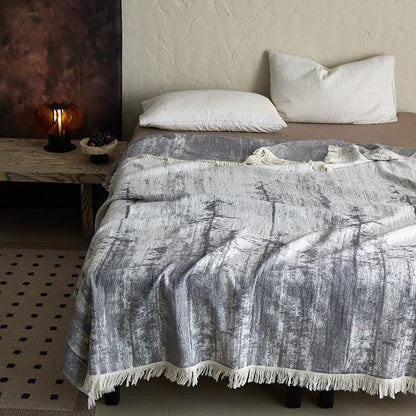Abstract Ink Style Cotton Gauze Blanket - image 3