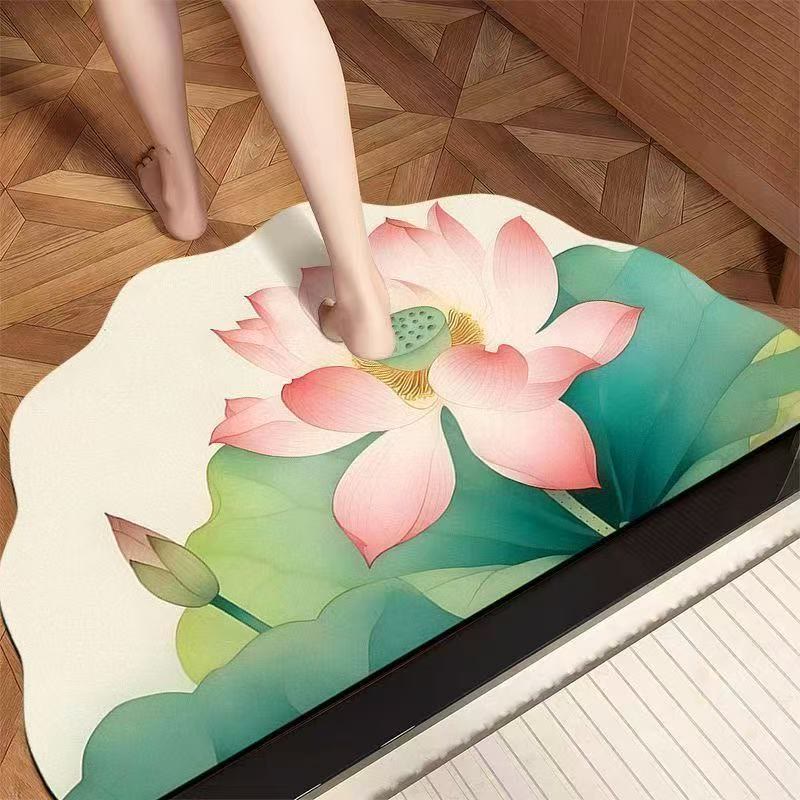 Oriental Lotus Floral Bathroom Rug - 31" × 39" - image 0