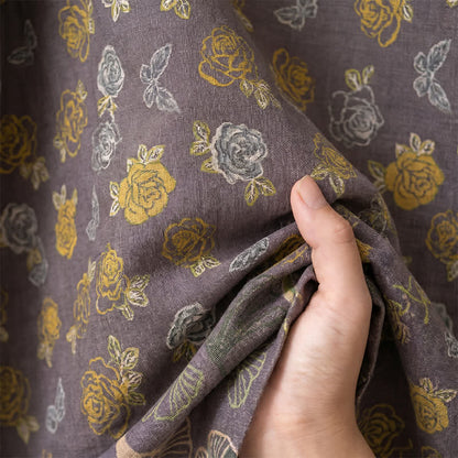 Taupe Yellow Vintage Floral Kimono Robe - image 7