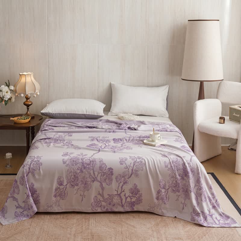 Ownkoti Multicolor Floral Vine Bamboo Fiber Quilt - Purple - Queen - image 0