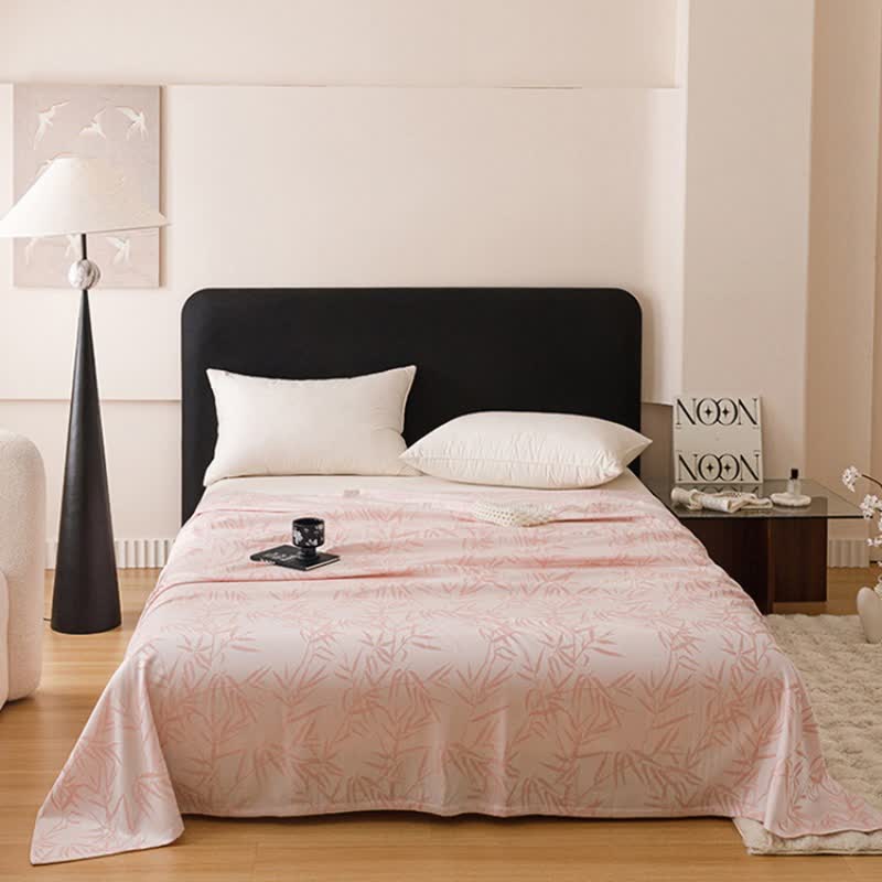 Multicolor Bamboo Leaf Bamboo Fiber Quilt - Pink - Queen - image 8