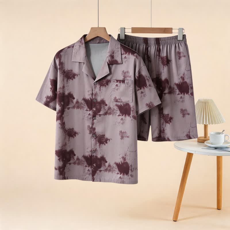 Unisex Mocha Tie Dye Loungewear Set - Brown - XXXL - image 0