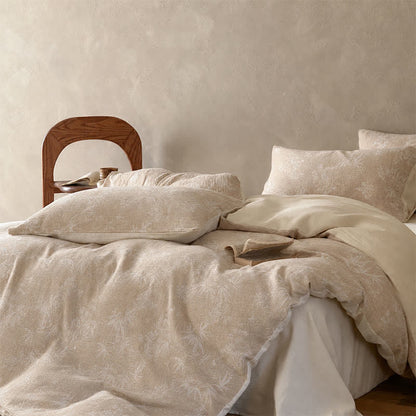 Camel Bamboo Sprig Jacquard Cotton Bedding Set - image 3
