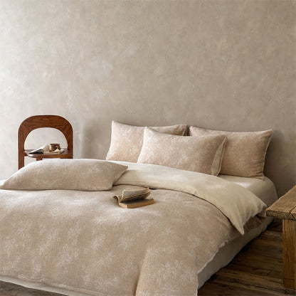 Camel Bamboo Sprig Jacquard Cotton Bedding Set - image 1