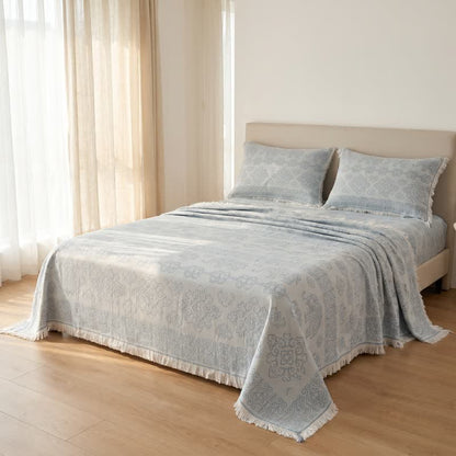 Multicolor Oriental Floral Cotton Gauze Quilt - image 1